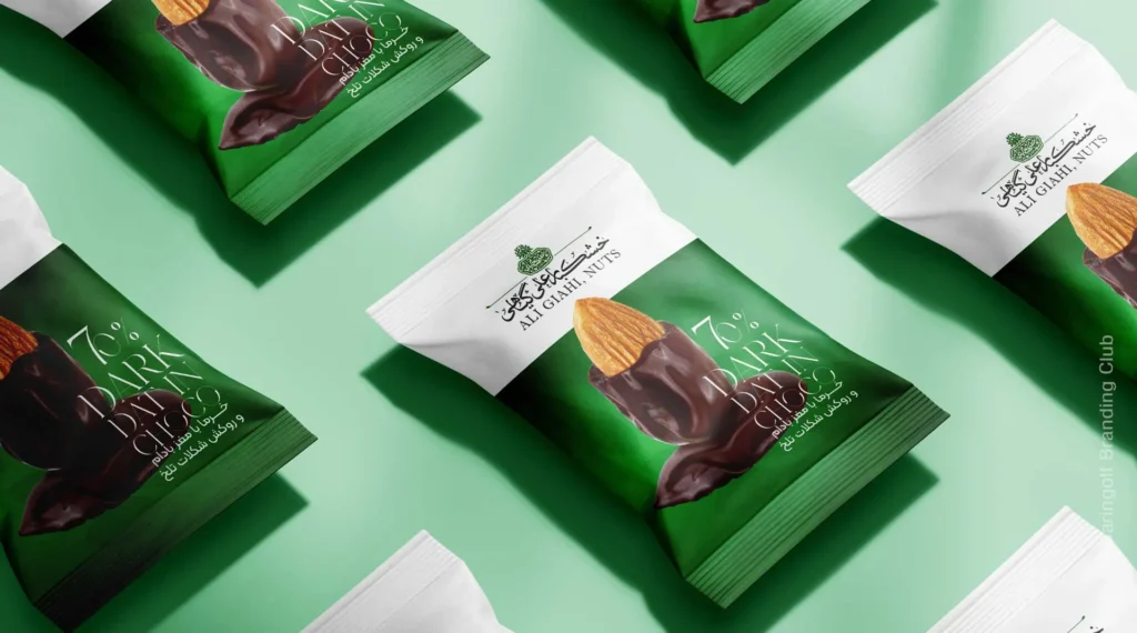 طراحی لفاف تک نفره خرما شکلاتی علی گیاهی